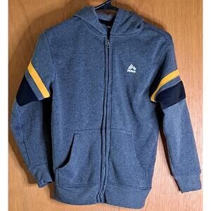 Boy's RBX Gray with yellow and black Striped Hoodie Size 12